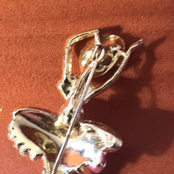 Elegant Ballerina Brooch in Purple and Gold - Picture 4 of 6